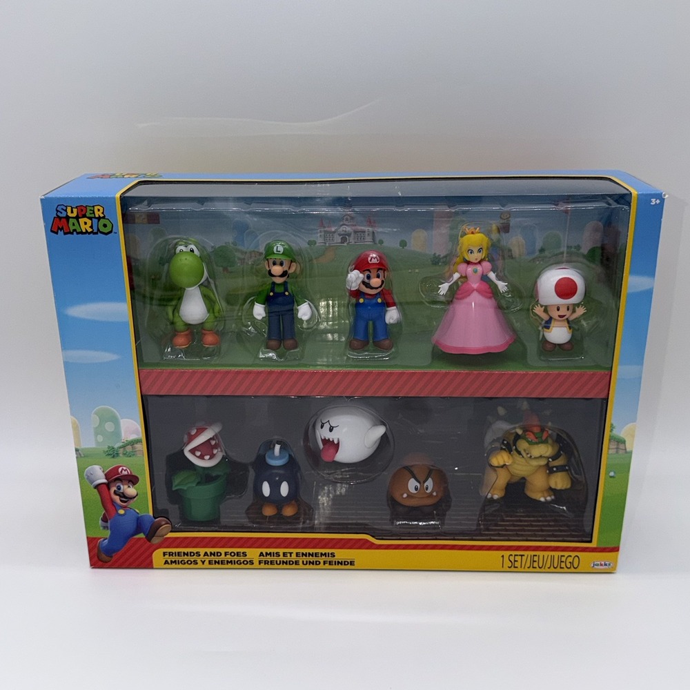 NEW Super Mario Friends & Foes 10-Pack JAKKS Mario Luigi Peach Bowser